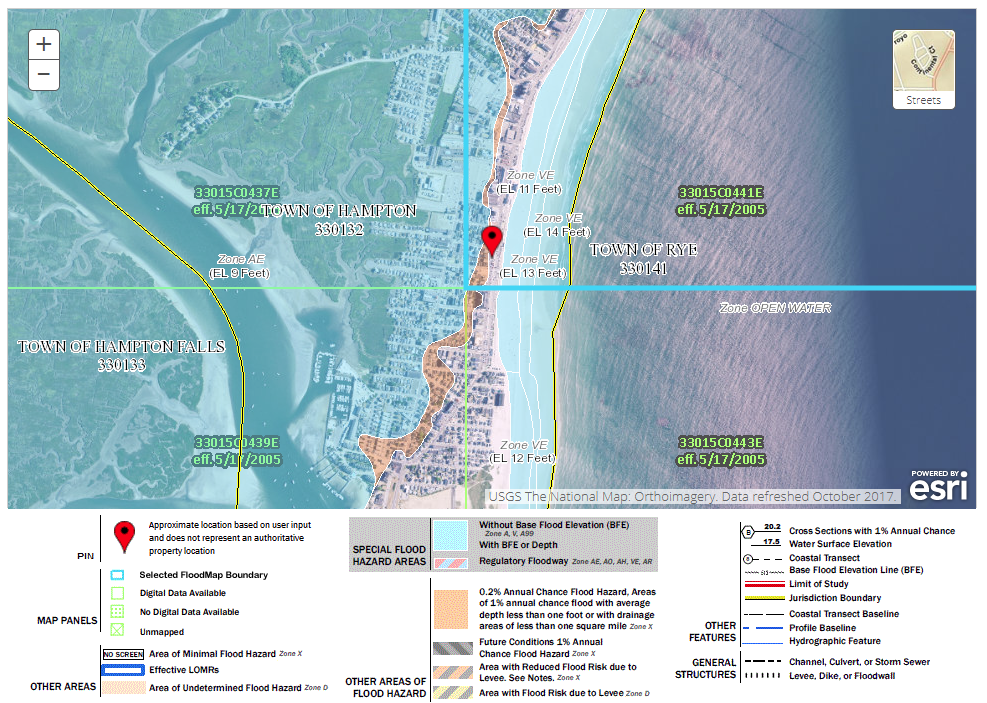FEMA Flood Insurance Rate Map (FIRM) for Hampton, NH.