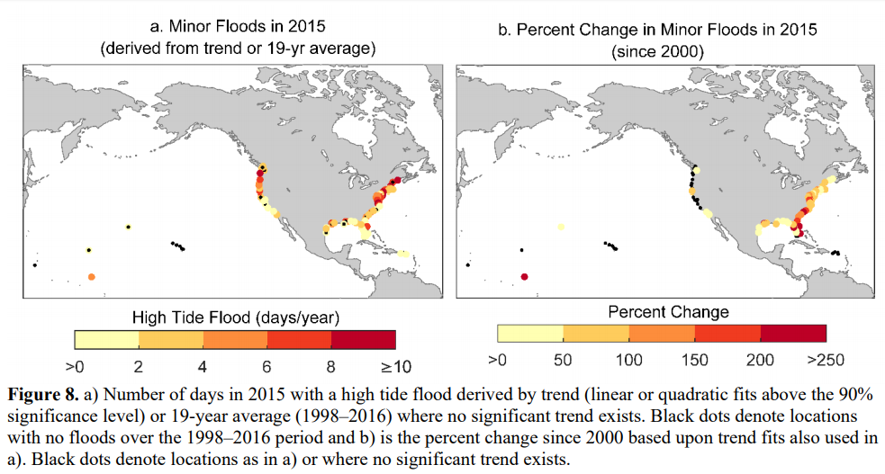 High Tide Flooding Trends from 2015-2020. Source: NOAA (2018).