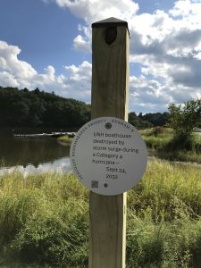 Durham project with Tom Starr - sign at Durham boathouse, credit: Kyle Pimental