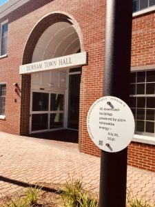 Remembrance of Climate Futures marker at Durham Town Hall