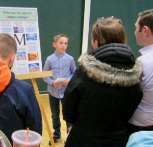 Students present climate posters, Climate in the Classroom - Sunapee 6th grade, 2020