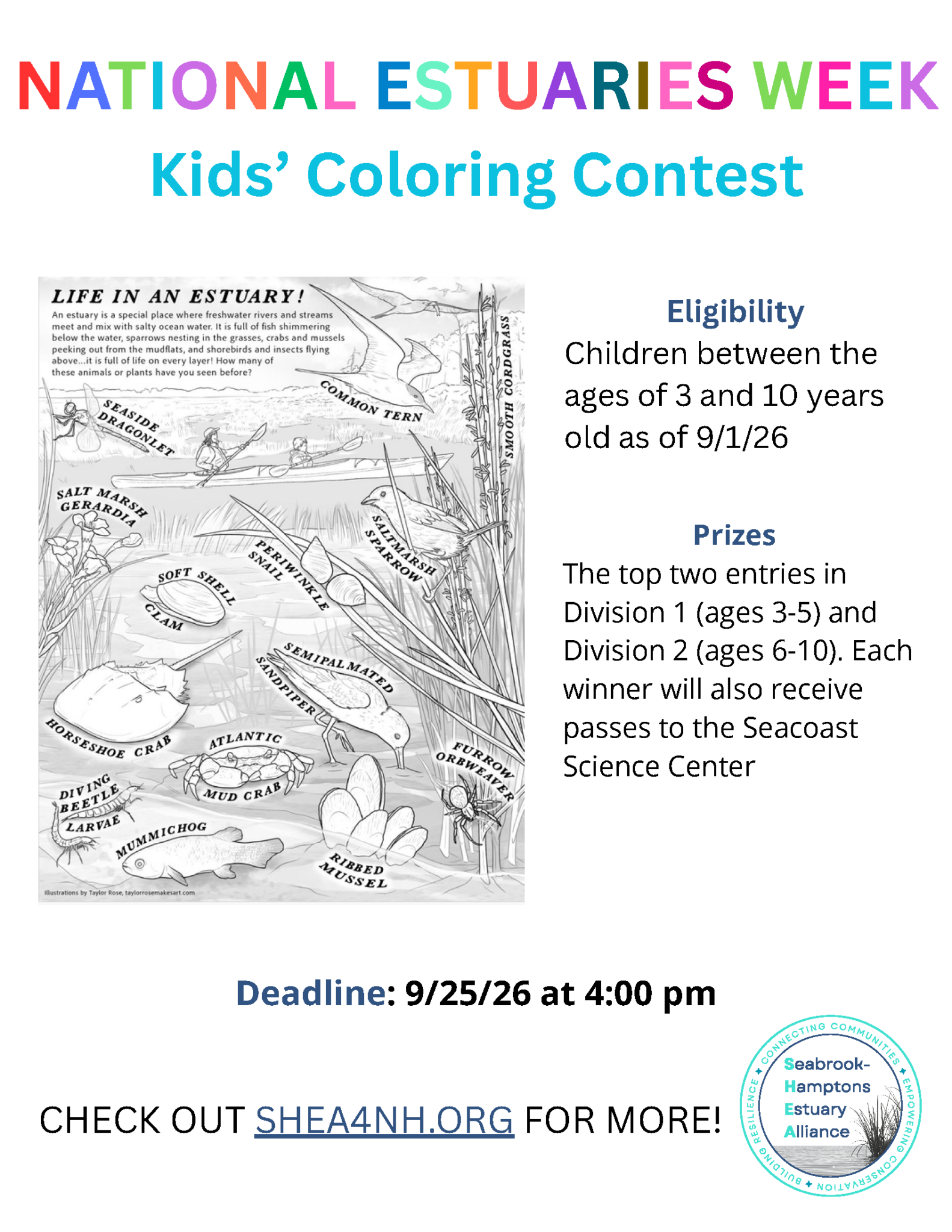 Flyer for SHEA 2026 Coloring Contest