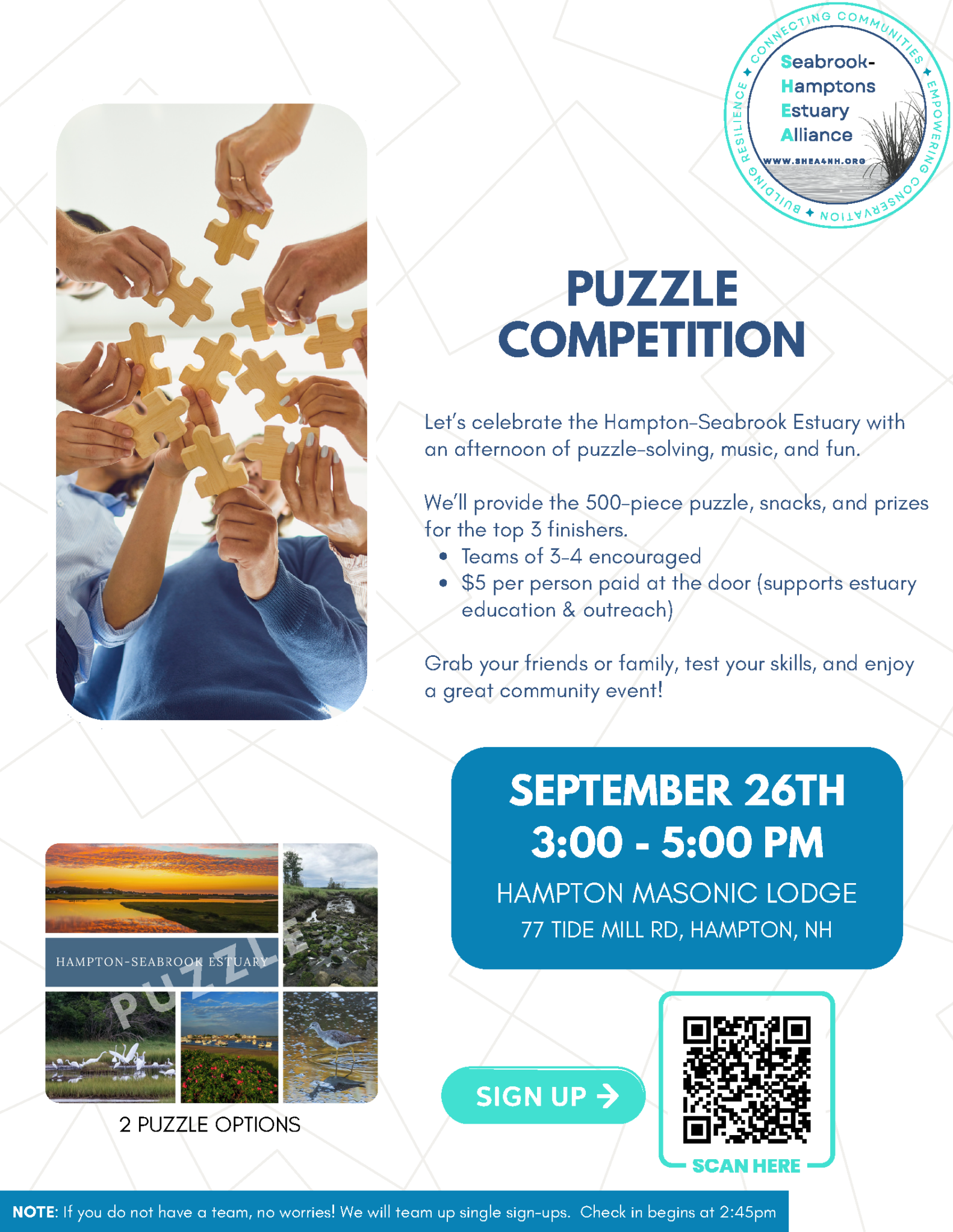 SHEA 2026 Puzzle Competition flyer